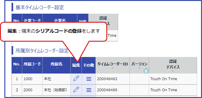 初期設定】所属別タイムレコーダー設定 ～TOTレコーダー～ | タッチ