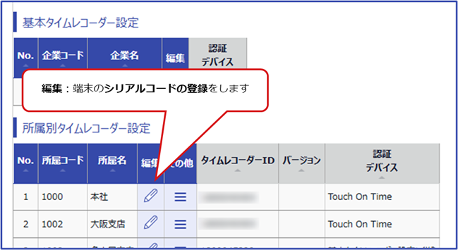 初期設定】所属別タイムレコーダー設定 ～TOTレコーダー
